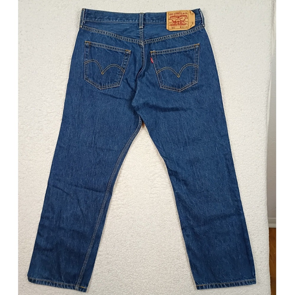 Levi's Jeans 501 Original Fit Mens 32x28 Blue Straight Leg Denim Y2K‎ Casual